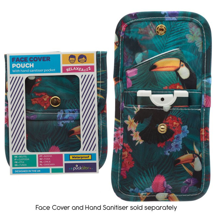 Puckator Face Mask and Hand Sanitiser Pouch Toucan Party