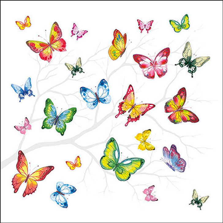 Ambiente 3 Ply Paper Napkins Colourful Butterflies