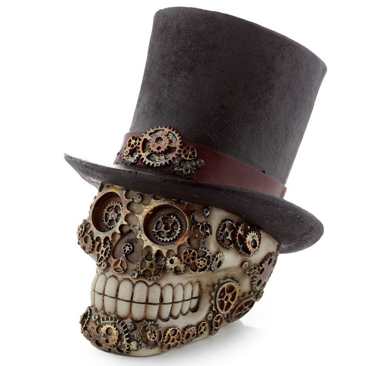 Puckator Steampunk Skull Ornament with Top Hat