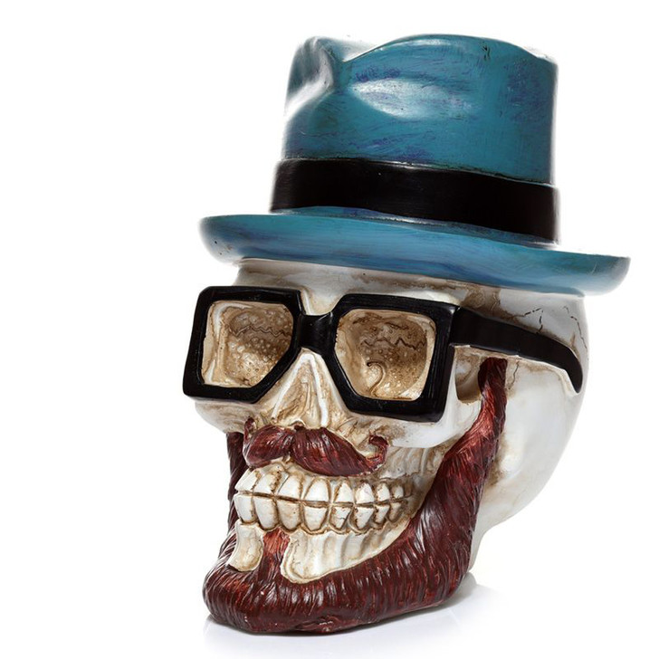 Puckator Skull Wearing Glasses and Trilby Hat Money Box