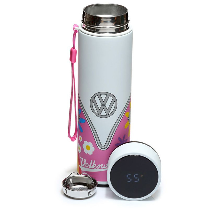 Puckator VW Summer of Love Stainless Steel Bottle with Digital Thermometer