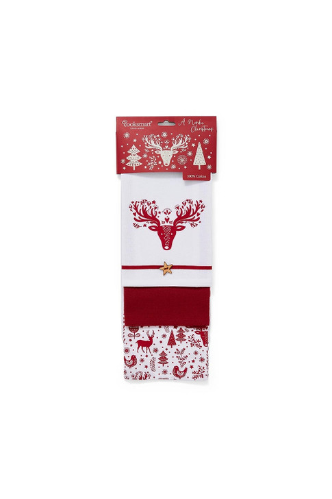 Cooksmart A Nordic Christmas Tea Towels Set of 3