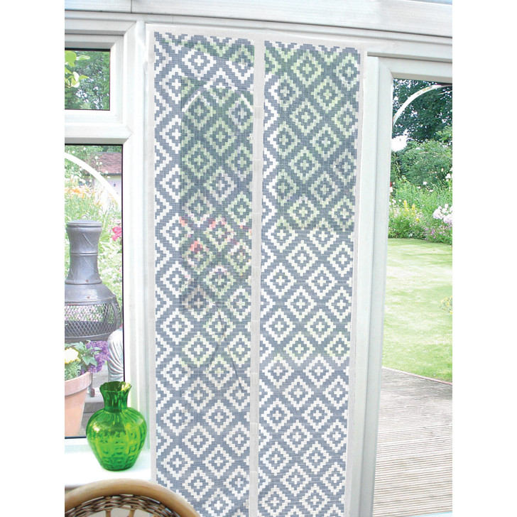 Country Club Magnetic Door Screen Tribal Geo Navy