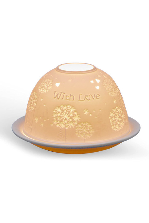 Light Glow Dome Tealight Holder With Love