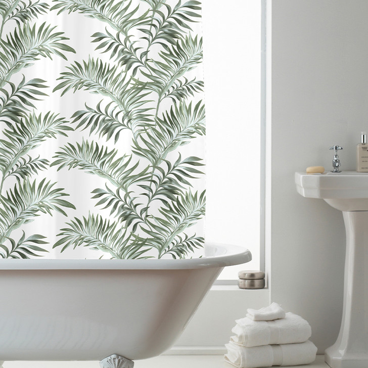 Palm leaf shop shower curtain