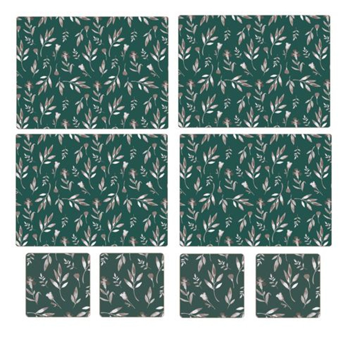 iStyle Fallen Leaves Placemats & Coasters Set 4