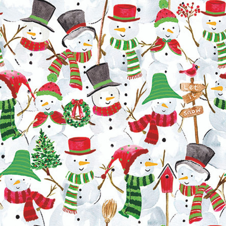 20 Pack Snowman Napkins 3 Ply Paper Ambiente Christmas Party Tableware Serviettes 16.5cm x 16.5cm