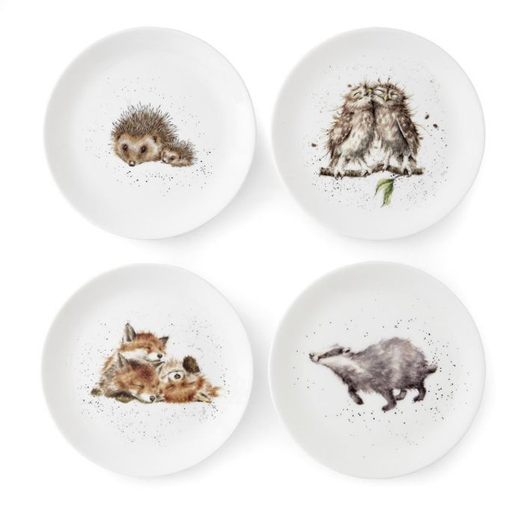 Wrendale Designs Assorted Coupe Plates, 20cm Set of 4