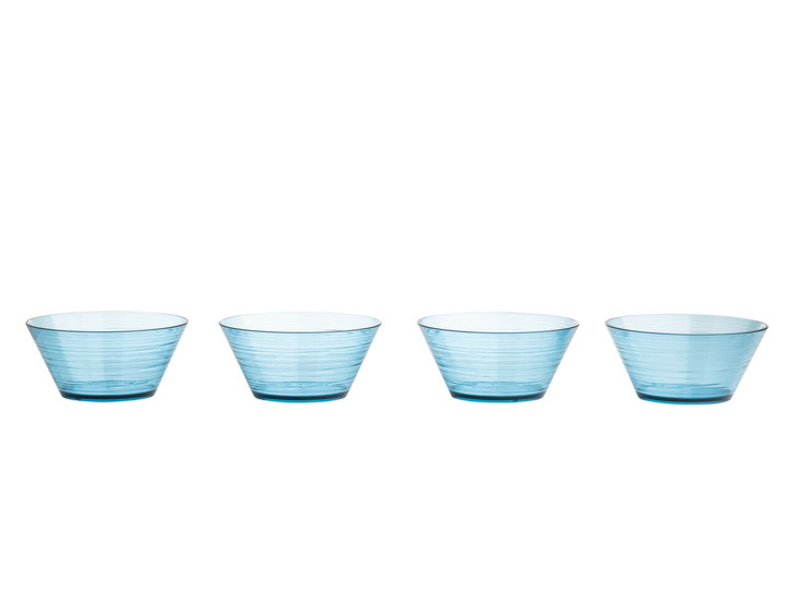 Linear Plastic Bowls Blue set of 4