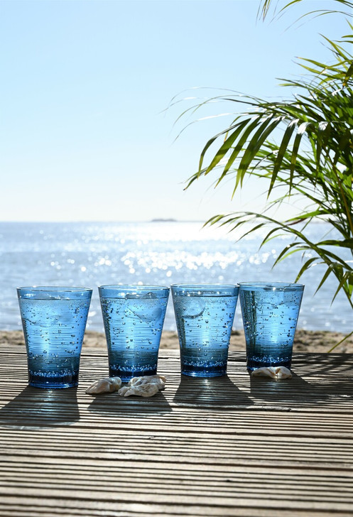 Linear Plastic Tumblers Blue Set of 4