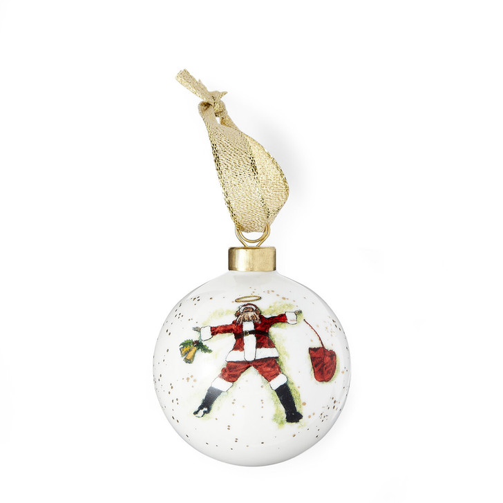 Spode Kit Kemp Doodles Best in Snow Bauble Santa Snow Angel