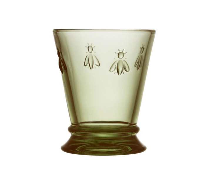 La Rochere Set of 2 Bee Olive Green Tumblers Solid Sturdy Thick Glass Whiskey Liqueur