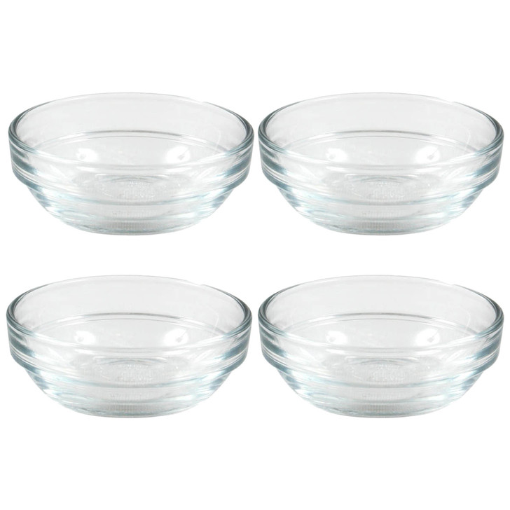 Duralex Set of 4 Lys Round Stacking Bowls 7.5cm Parties BBQ Desserts Mixing Dips