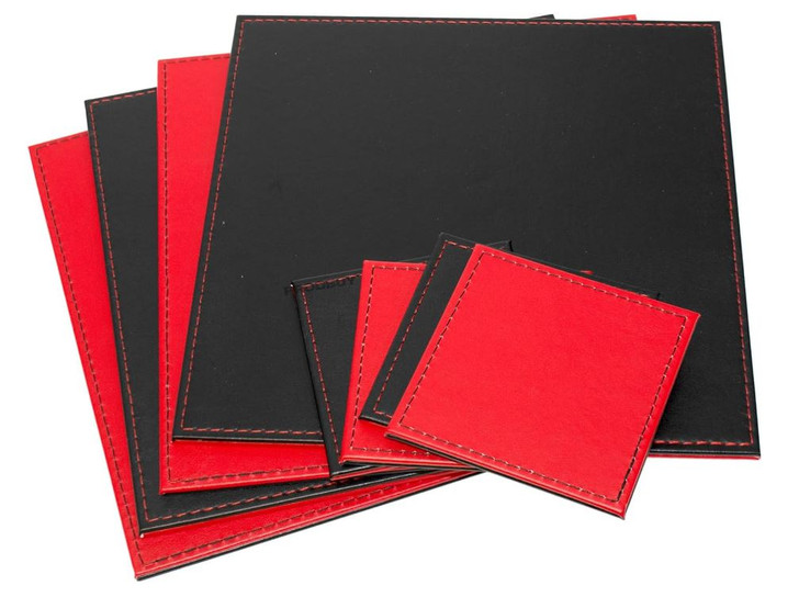 iStyle Reversible Red and Black Placemats and Coasters Set of 4