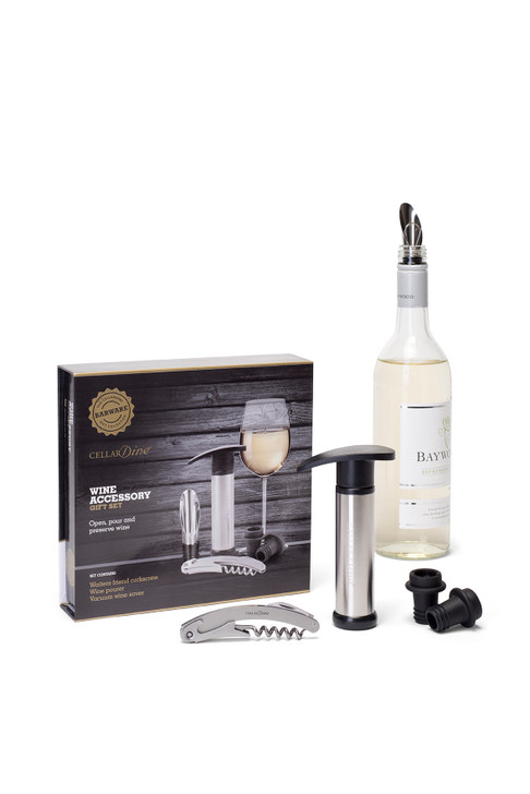 Cellardine Wine Accessory Gift Set with Magnetic Box Corkscrew Foil Cutter and Stoppers