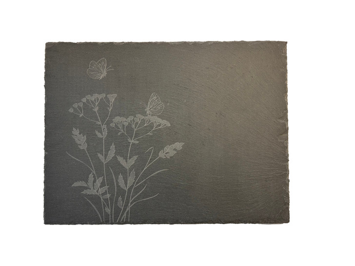 iStyle Butterflies Natural Slate Serving Tray