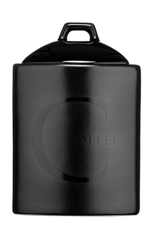 Premier Housewares Black Ceramic Text Coffee Storage Jar