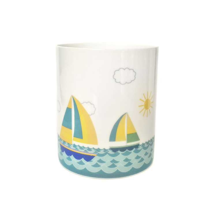 Light-Glow Porcelain Candle Holder Sailing Boat