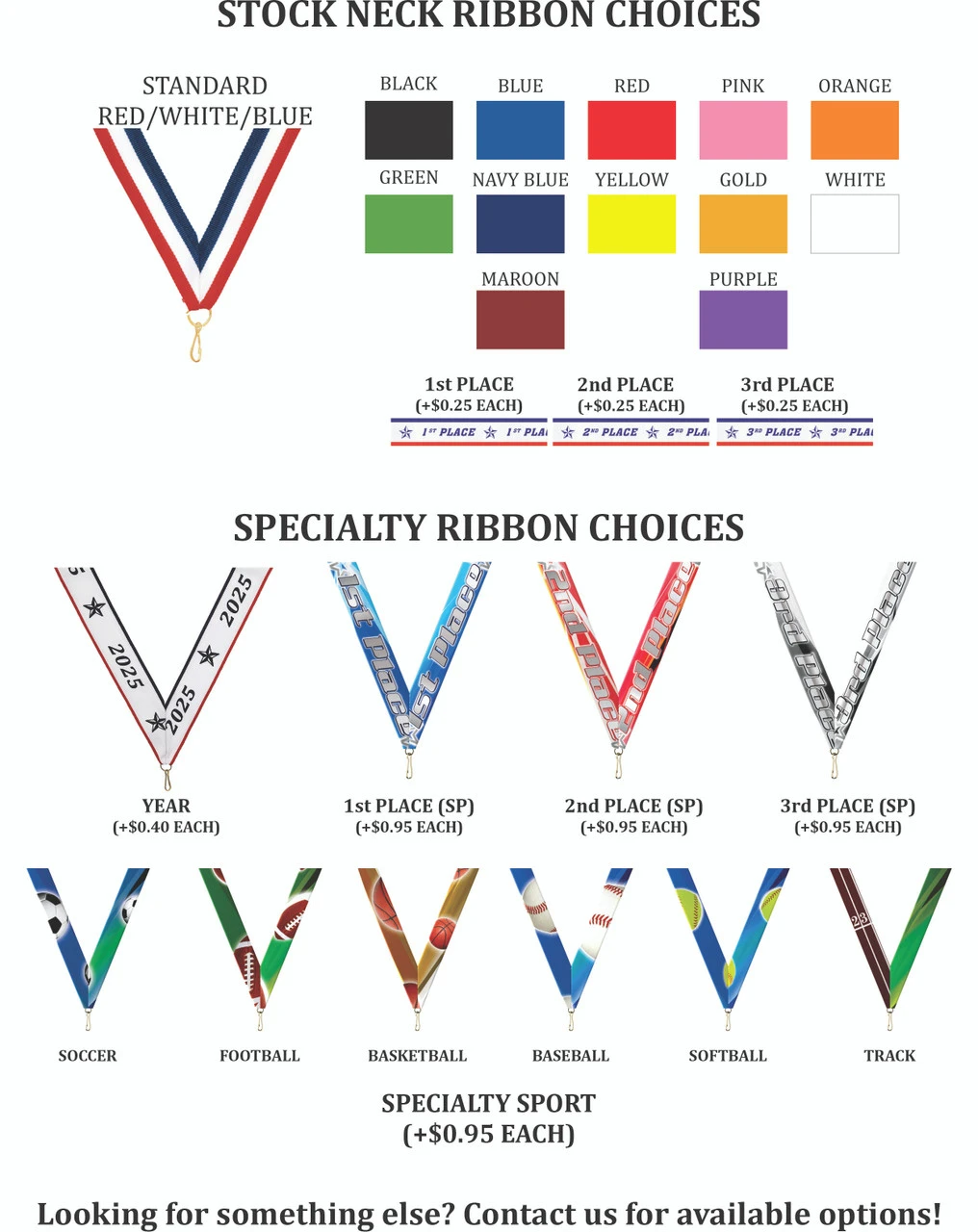 Medal Neck Ribbons | Multiple Colors Available