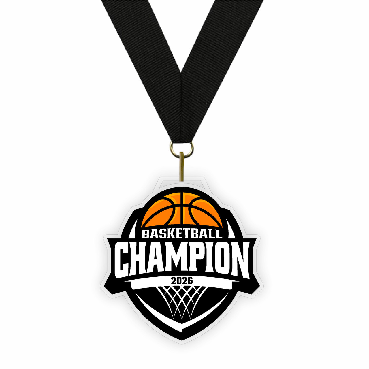 Basketball Champion Acrylic Medal | Custom Engraved Basketball Awards