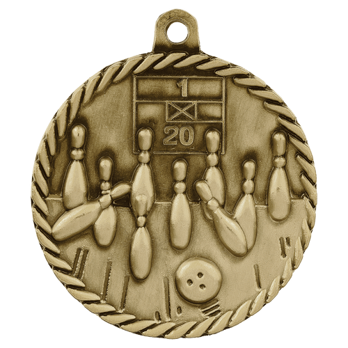 Gold Bowling High Relief Medals