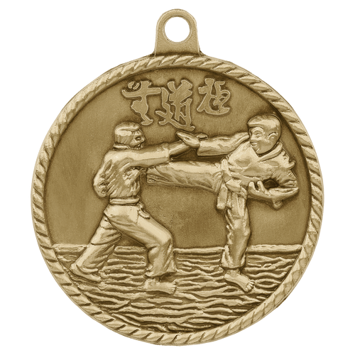 Gold Karate High Relief Medals Gold Karate High Relief Medals