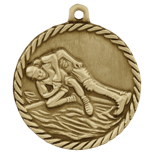 Gold Wrestling High Relief Medals