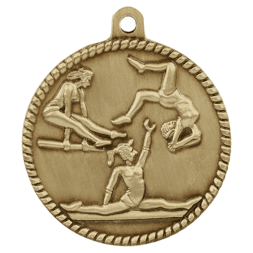 Gold Gymnastics High Relief Medal - Female