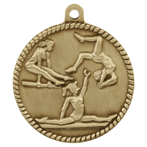 Gold Gymnastics High Relief Medal - Female