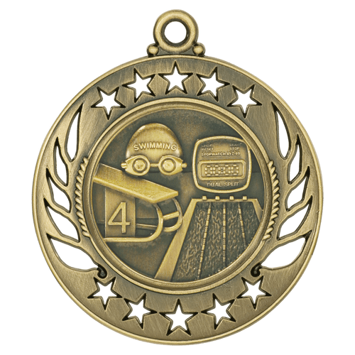 Gold Swimming Galaxy Medals