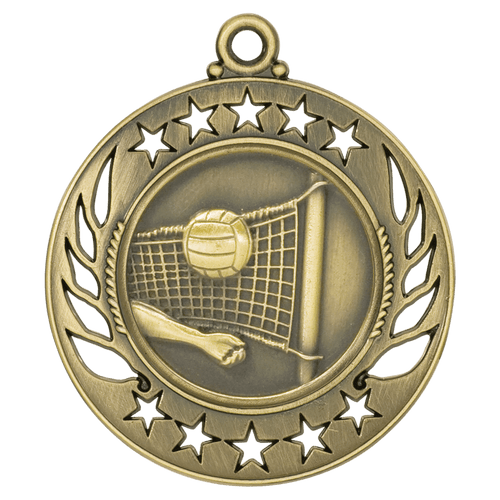 Gold Volleyball Galaxy Medals