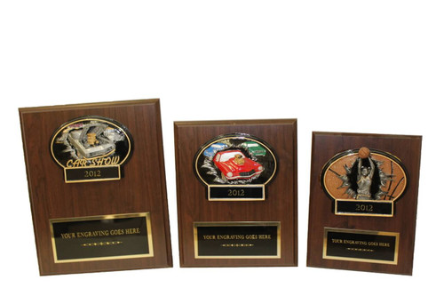 burst thru resin car show plaque, custom engraved car show award plaque, wood plaque with resin accent award, car show trophy plaque engraving, 3D resin burst plaque award