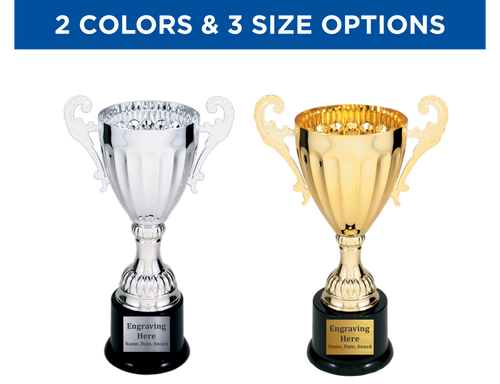 Trophy Cup - Free Engraving & Fast Shipping. Gold or Silver color options Trophy Cup - Free Engraving & Fast Shipping. Gold or Silver color options