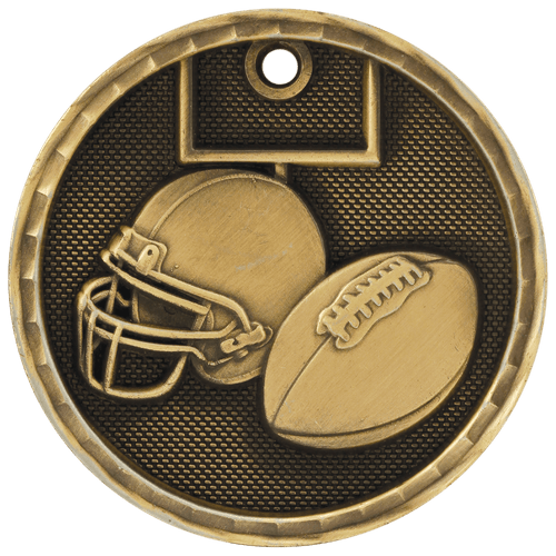 Gold Football 3-D Medals Gold Football 3-D Medals