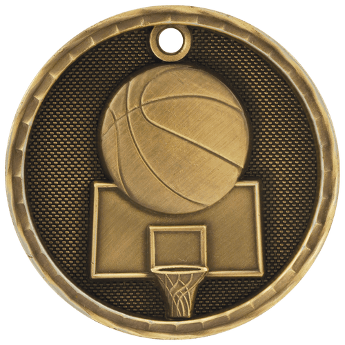 Gold Basketball 3-D Medals