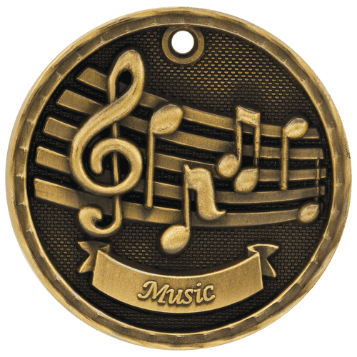 Gold Music 3-D Medals