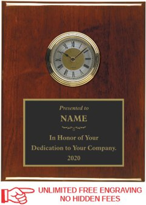 Rosewood Piano Finish Clock Plaque Rosewood Piano Finish Clock Plaque