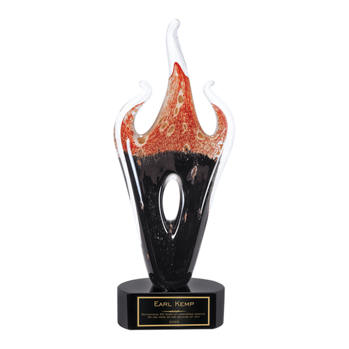 Premier Red Flame Art Glass