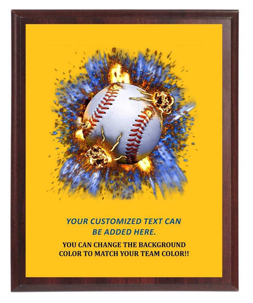 Baseball On Fire Plaque Baseball On Fire Plaque