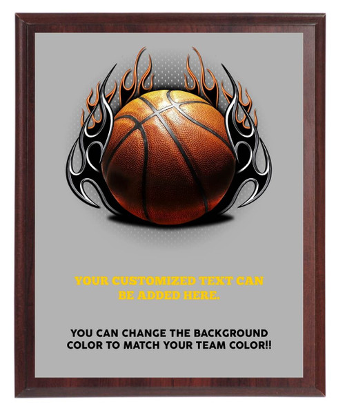 Basketball On Fire Plaque Basketball On Fire Plaque