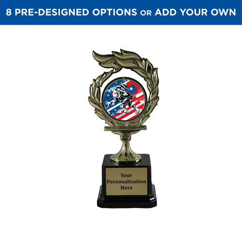 Personalized Wrestling Flame Trophy Personalized Wrestling Flame Trophy