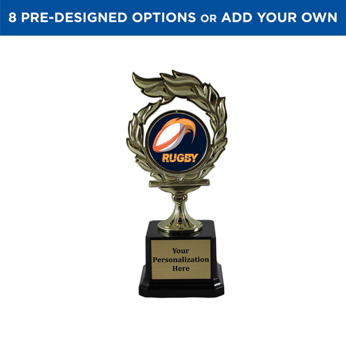 Personalized Rugby Flame Trophy Personalized Rugby Flame Trophy
