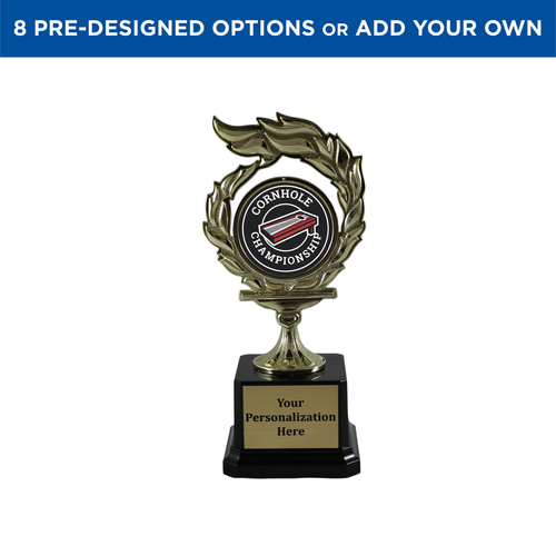 Personalized Cornhole Flame Trophy Award Personalized Cornhole Flame Trophy Award