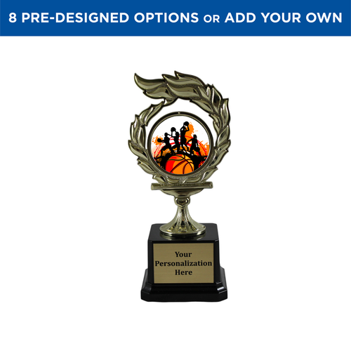 Personalized Basketball Flame Trophy