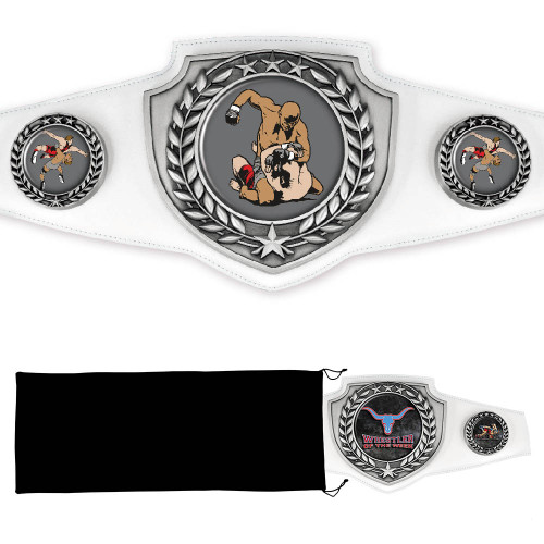 WHITE CHAMPIONSHIP BELT ANTIQUE FINISH WHITE CHAMPIONSHIP BELT ANTIQUE FINISH