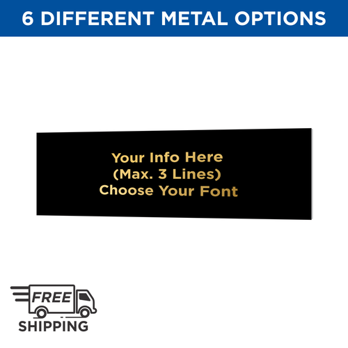 1x3 BLACK ALUMINUM PLATE WITH GOLD WORDING ENGRAVED. 1x3 BLACK ALUMINUM PLATE WITH GOLD WORDING ENGRAVED.