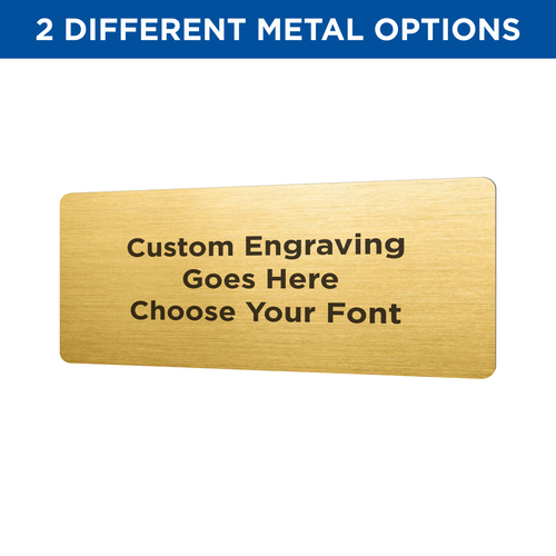 1x3 GOLD BRASS PLATE WITH BLACK LETTERING