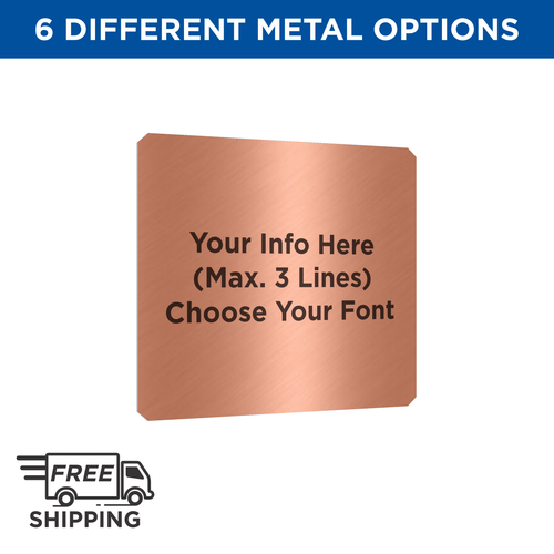 3x3 ALUM PLATE WITH A BRONZE FINISH AND SLANTED CORNERS 3x3 ALUM PLATE WITH A BRONZE FINISH AND SLANTED CORNERS