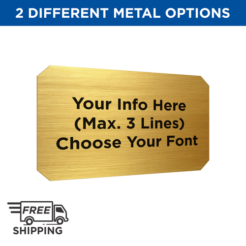 2x3 GOLD BRASS PLATE WITH BLACK LETTERING 2x3 GOLD BRASS PLATE WITH BLACK LETTERING