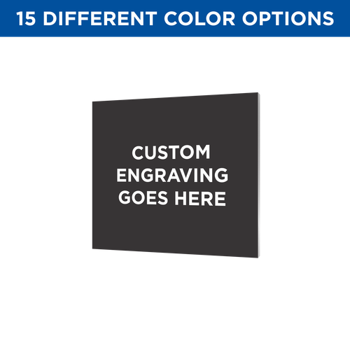 3x3 PLASTIC PLATE ENGRAVED IN WHITE
